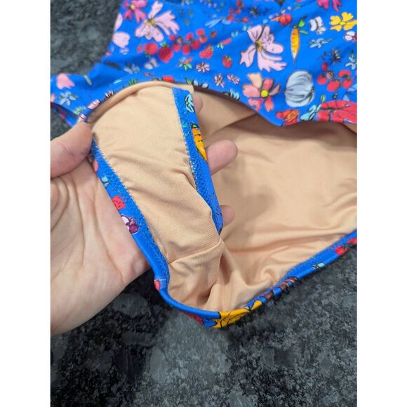 Dauphinette x J.Crew plunge one-piece swimsuit in cornucopia floral women's 8 - Picture 5 of 9